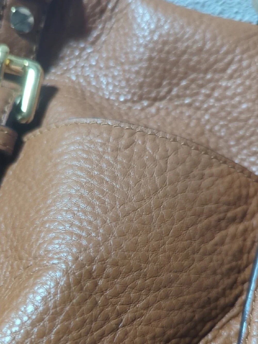 Michael Kors Cognac Pebbled Leather Satchel - Picture 10 of 10